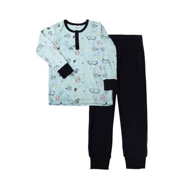 Hovedbilde JOHA SKATE Pysjamas Sett I BOMULL, Blå
