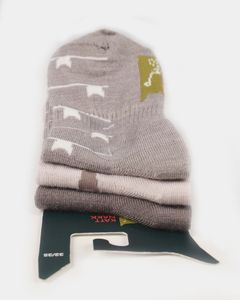 Hovedbilde KATTNAKKEN Ullsokk 3pk med m&oslash;nster, Barkeb&aring;t