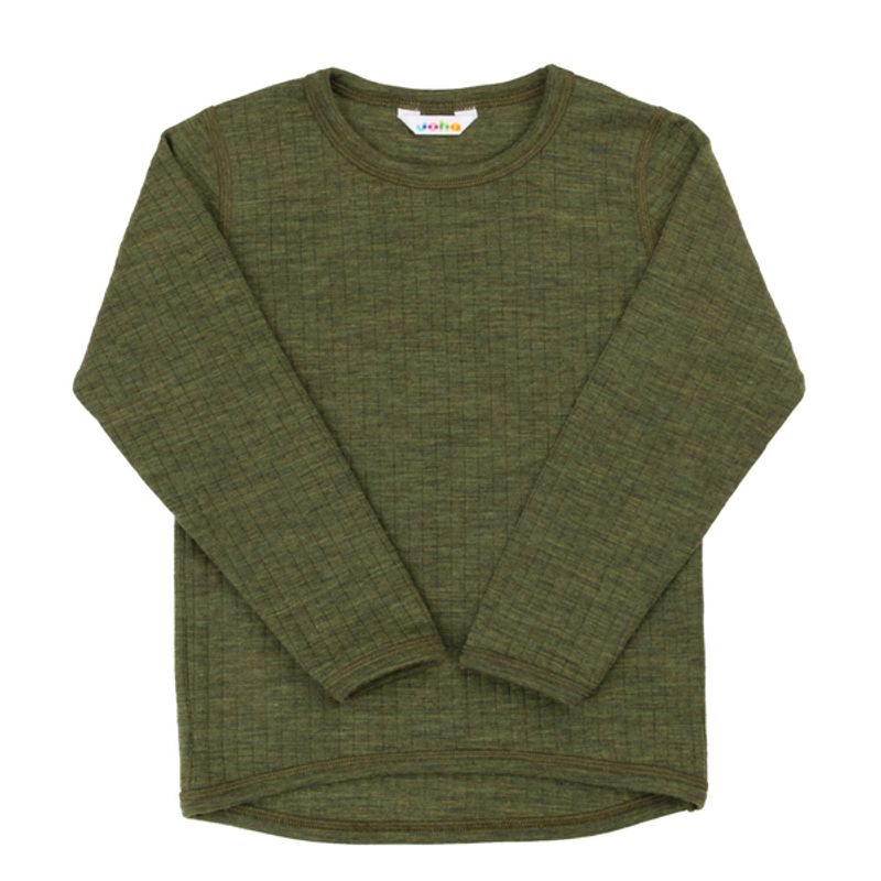 JOHA COLORFUL ULL TRØYE T-SKJORTE I MERINO ULL, Dark Olive