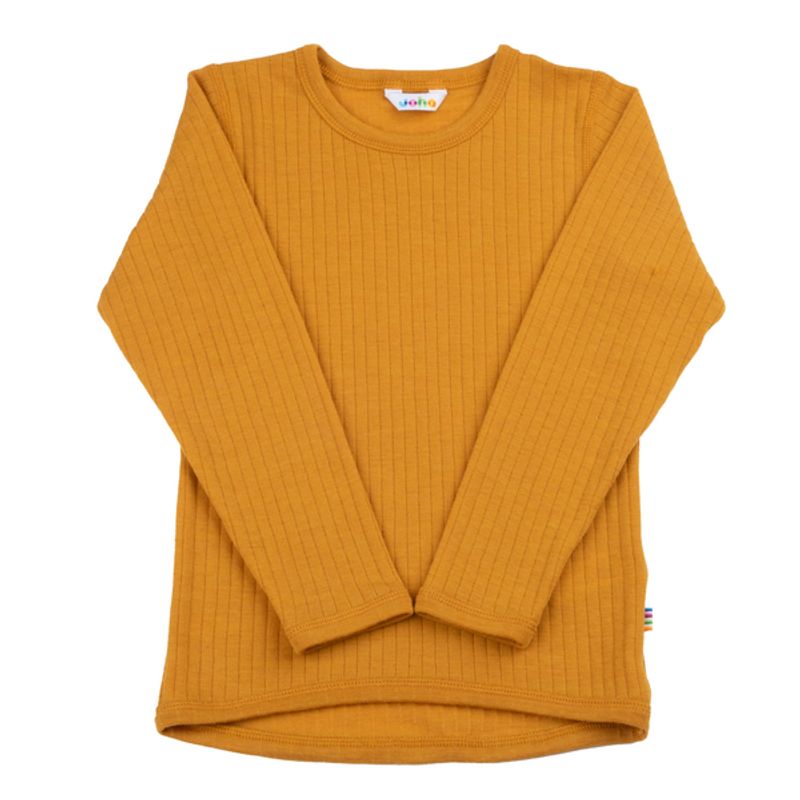 JOHA COLORFUL ULL TRØYE T-SKJORTE I MERINO ULL, Gul